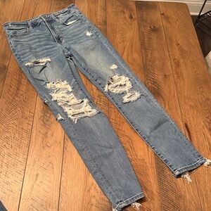 American Eagle Outfitters Ripped Blue Skinny Jeans